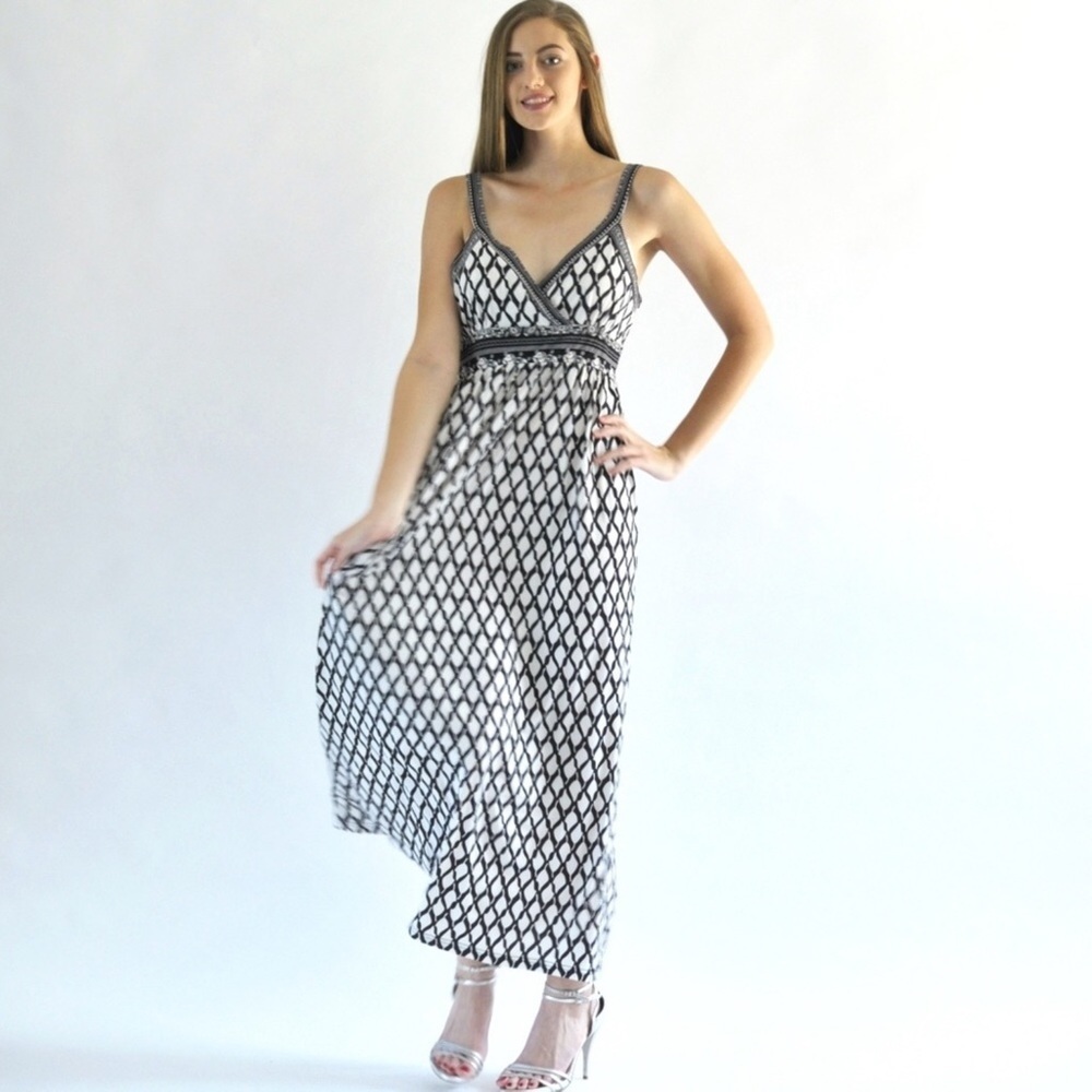 Diamond print maxi dress